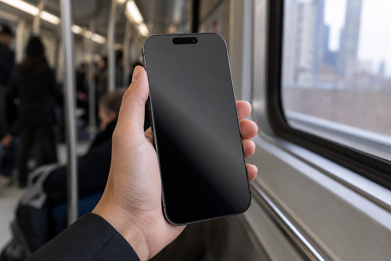 Phone privacy screen protector used during commute