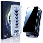 Privora 28 degree privacy screen protector packaging and tempered glass for iPhone