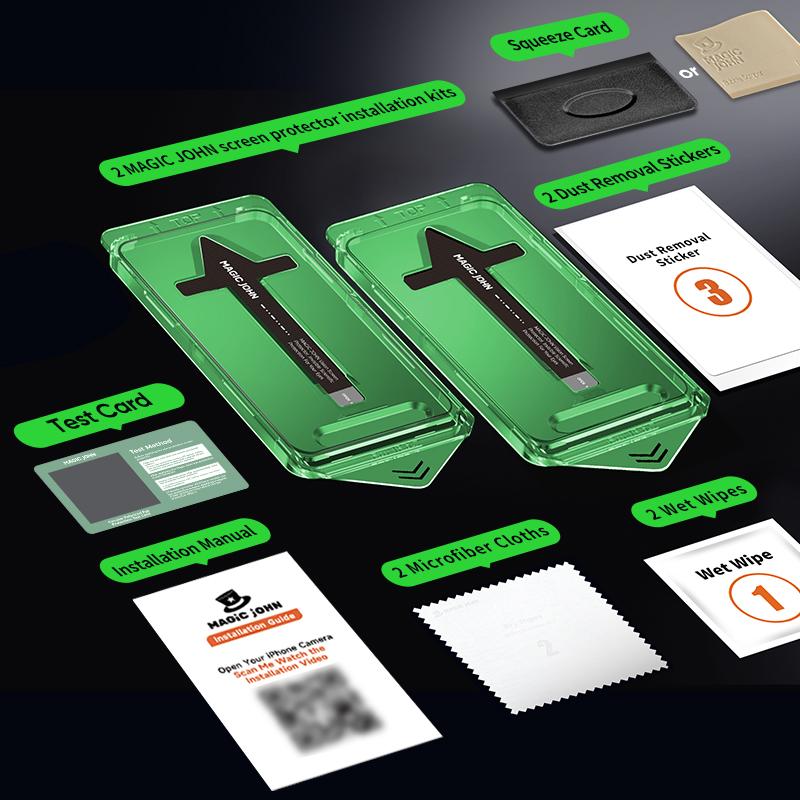Privora HD Clear Privacy Screen Protector – Anti-Fingerprint Dust-Free Bubble-Free Glass, 2 Pack