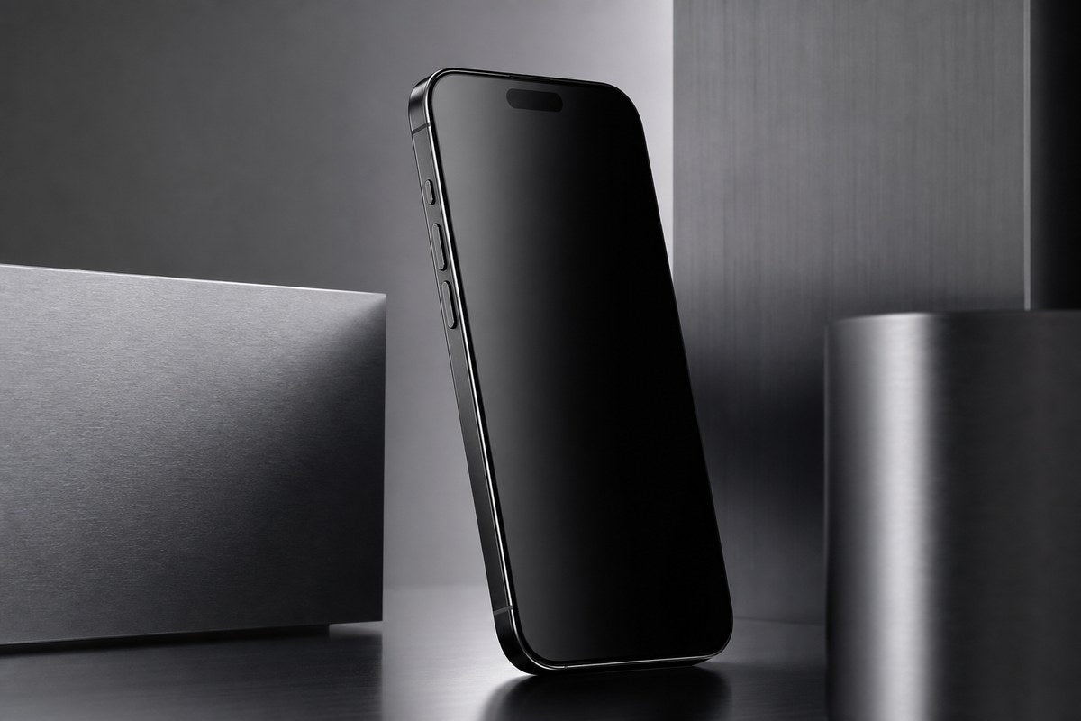 Side-angle privacy effect on iPhone privacy screen protector